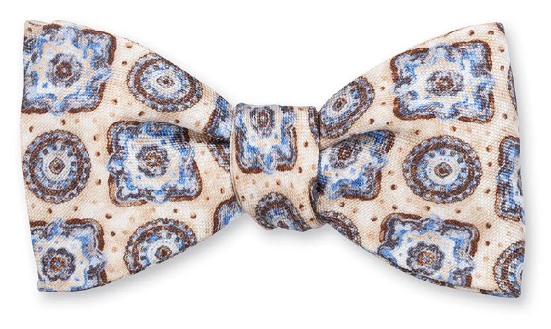 Cream Bernadette Medallions Bow Tie - B5423