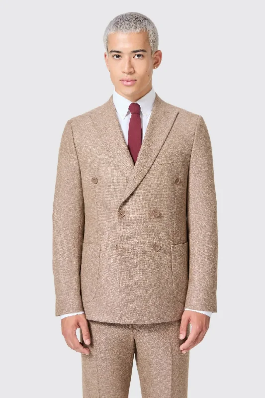 Goddard Slim Fit Brown Double Breasted Jacket - ARCHIVE