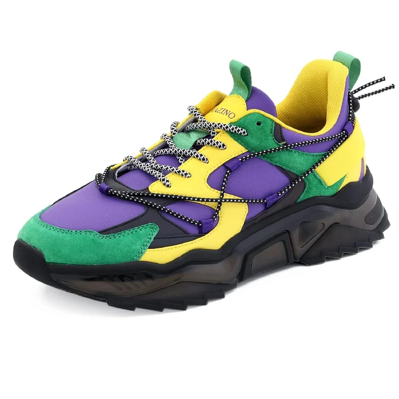 Trek Style: Men's Purple, Green & Yellow Sneakers