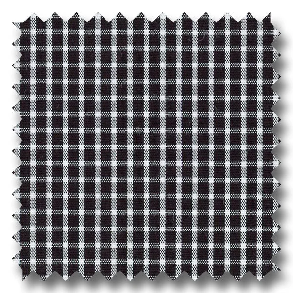 Black Mini Grid Gingham Check Broadcloth - Custom Dress Shirt