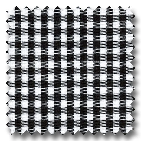 Black Gingham Check Broadcloth - Custom Dress Shirt