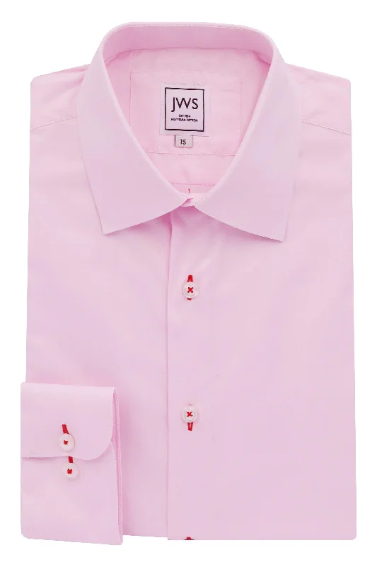 Pink Small Herringbone Non Iron Egyptian Cotton Dress Shirt