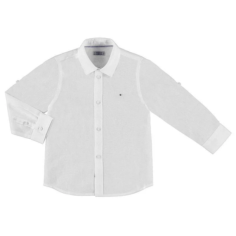 Mayoral Baby Basic Linen Long Sleeve Dress Shirt_ 117