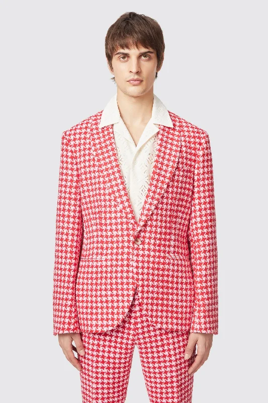 Gittings Slim Fit Red Boucle Cotton Jacket - ARCHIVE