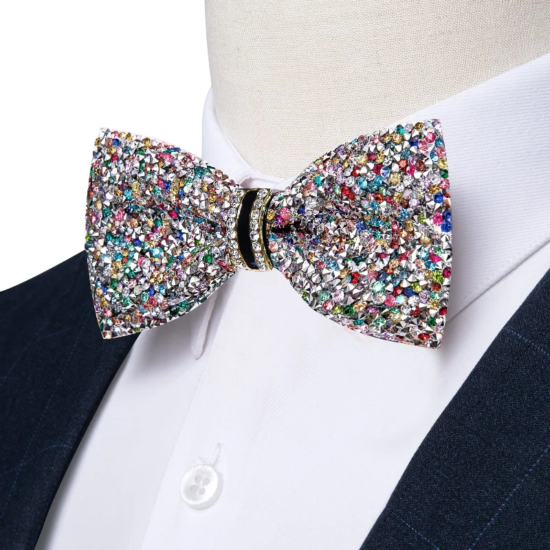 Ties2you Imitated Crystal Bowtie Colorful Rhinestones Men's Pre Tied Bow Ties For Wedding Party