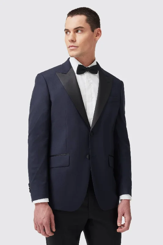 Rivulet Tuxedo Jacket Navy Texture - ARCHIVE