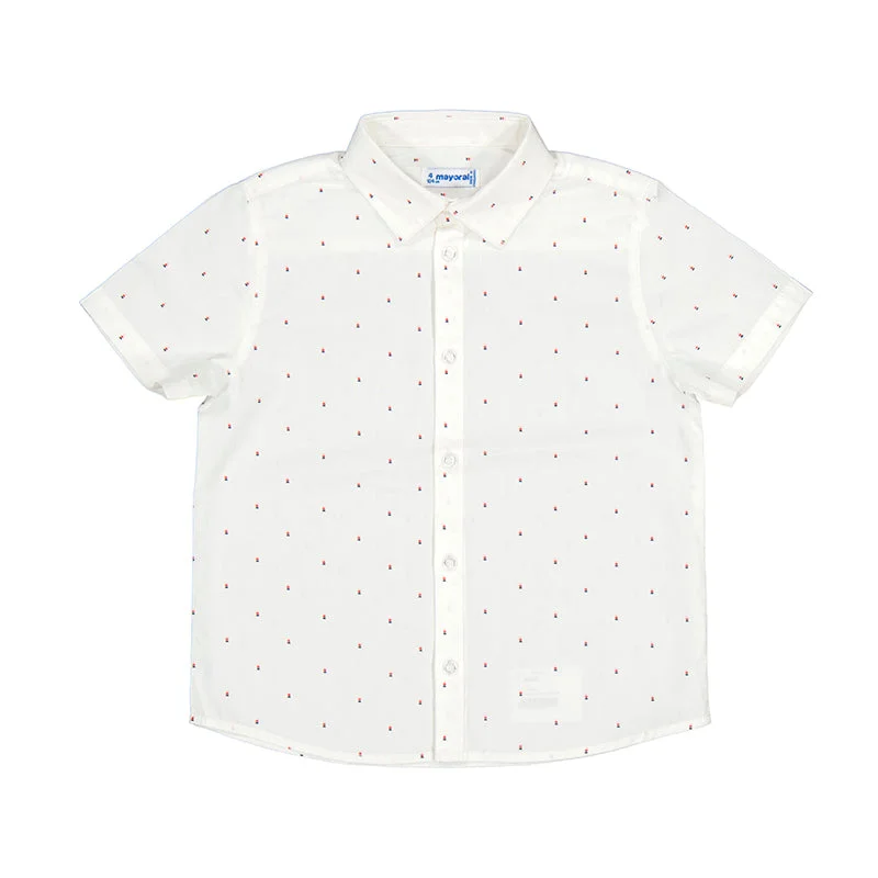 Mayoral Mini Short Sleeve Micro Dot Dress Shirt_ 3116-62