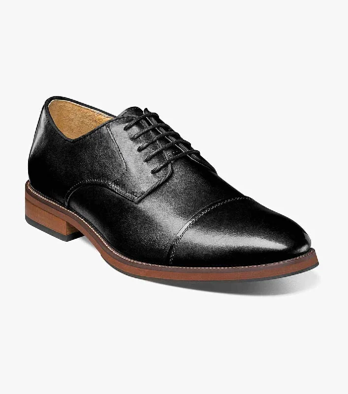 Florsheim Mens Blaze Captoe Oxford Shoe-Black-14199