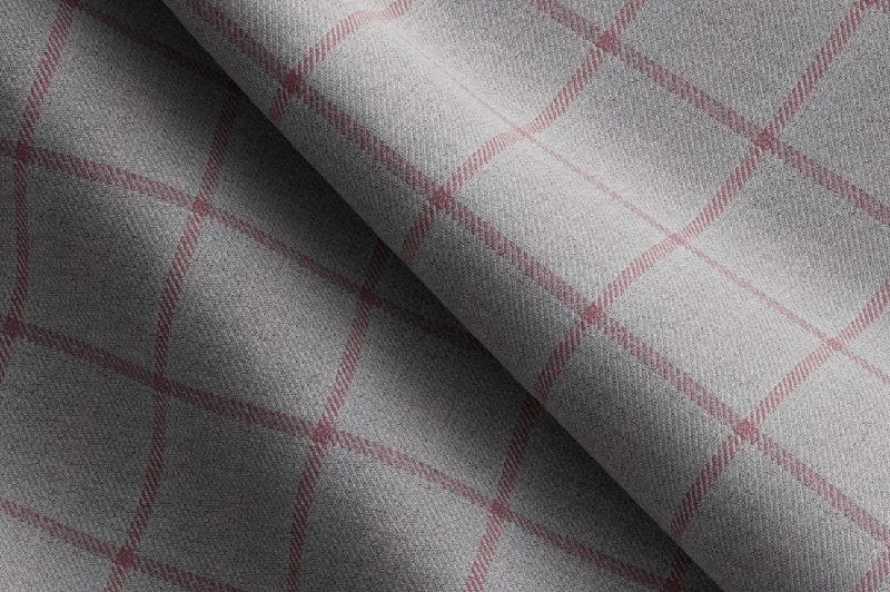 Made to Measure Light Grey with Maroon Check Blazer