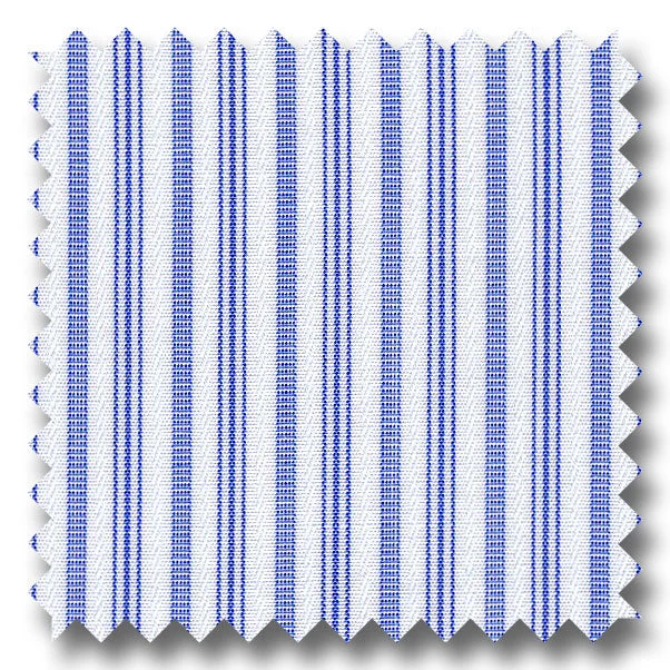 Blue Stripe 2Ply Broadcloth - Custom Dress Shirt