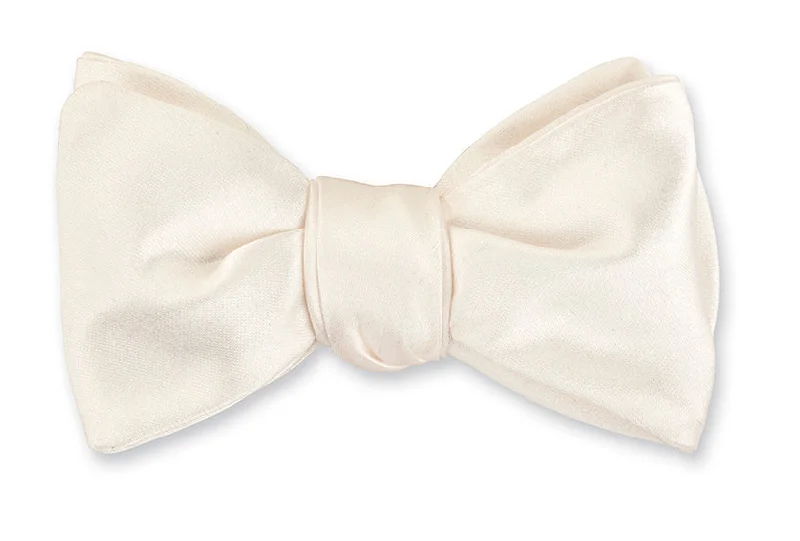 Formal White Satin Bow Tie - B5673