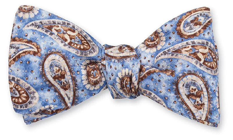 Blue Bernadette Pine Bow Tie - B5425